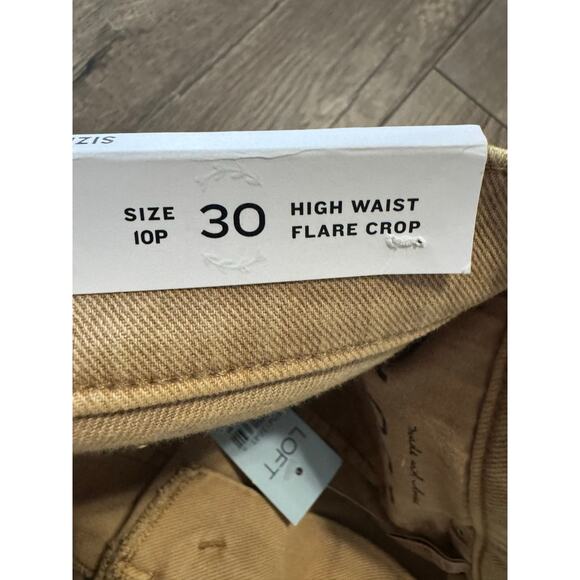 Loft High Waist Flare Crop‎ Frayed Hem Jeans Size 10P NWT - Picture 4 of 4